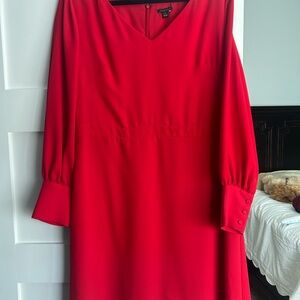 Ann Taylor Vibrant Red Midi Dress